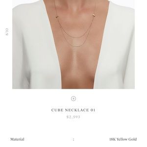 Shihara Cube 01 Necklace - 18K Yellow Gold - Brand New